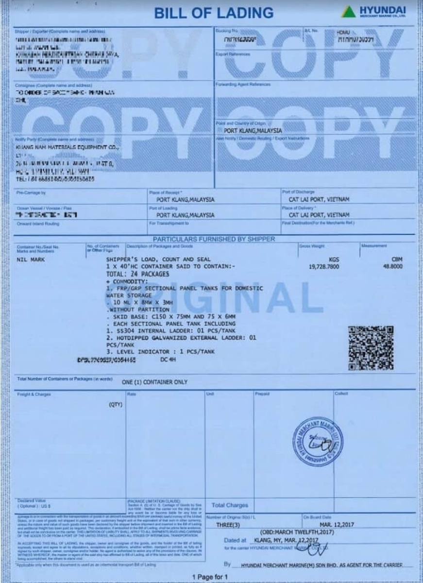 Bảng so sánh vận đơn gốc và vận đơn copy